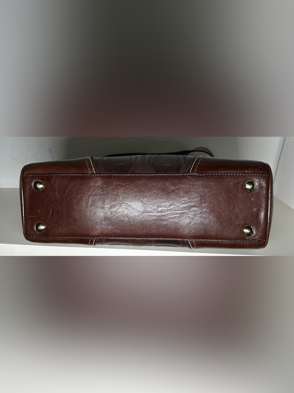COACH Vintage Hampton Signature 11330 Brown Leather Shoulder Bag - Picture 8 of 15